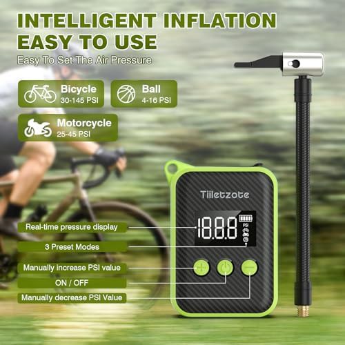 Electric Mini Road Bike Pump with Gauge — photo 5