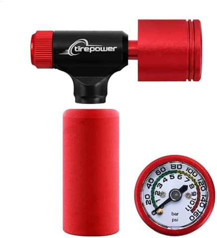 CO2 inflator with integrated pressure gauge