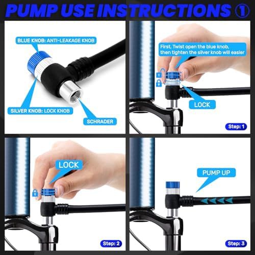 Mountain Bike Shock Pump with 400 PSI Gauge — photo 3