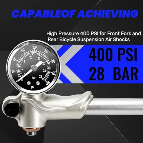 Mountain Bike Shock Pump with 400 PSI Gauge — photo 5