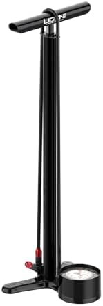 CNC floor drive black bicycle pump with gauge