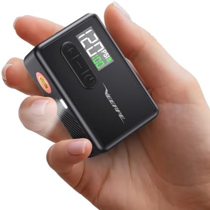Tiny electric mini bike pump with auto stop