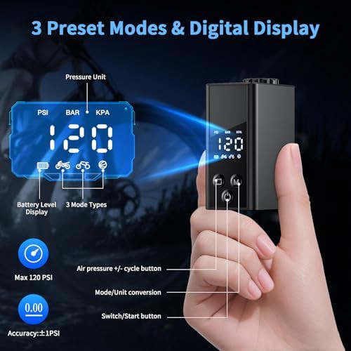Portable Electric E-Bike Mini Pump 120 PSI — photo 4