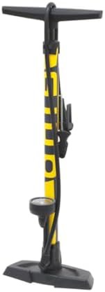 Yellow Steel Floor Pump with Gauge