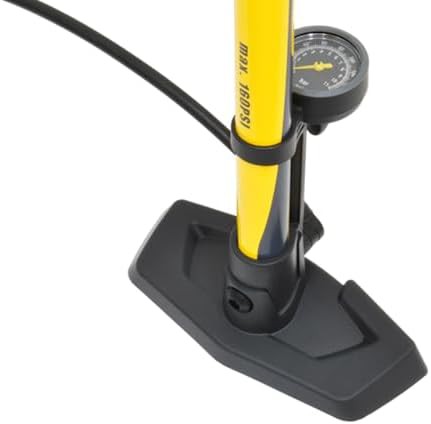 Yellow Steel Floor Pump with Gauge — photo 3