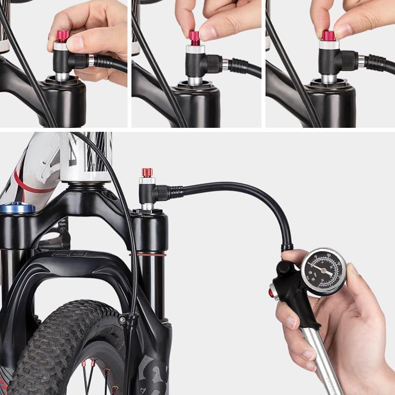 Silver High Pressure Shock Pump with Gauge — photo 4