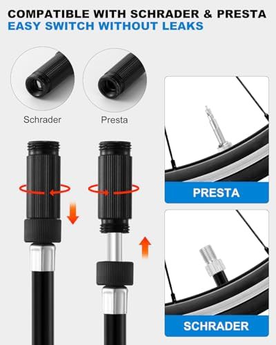 Presta mini bike pump with gauge — photo 4