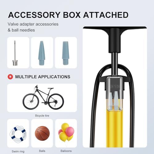 Heavy Duty Bicycle Floor Pump with Gauge — photo 4