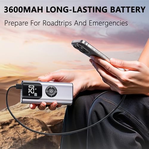 Cordless portable air compressor with gauge — photo 3
