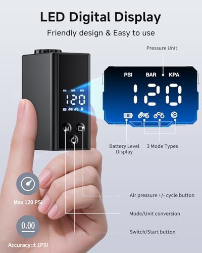 Digital electric mini pump for motorcycles — photo 4