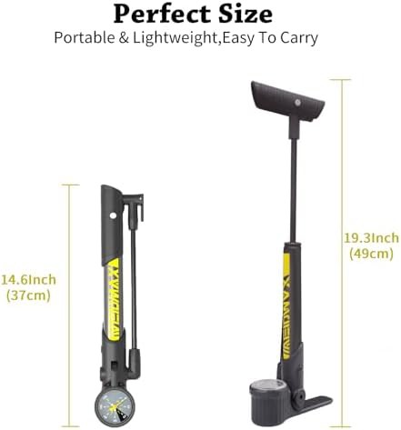 Portable Floor Pump with 120 PSI Gauge — photo 3