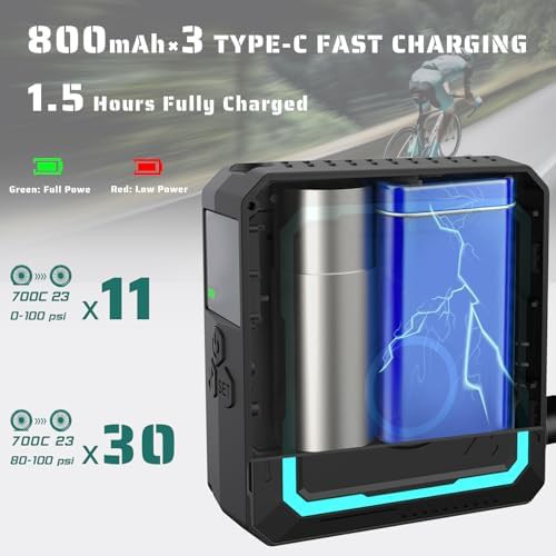 Mini electric portable road bike air pump — photo 4