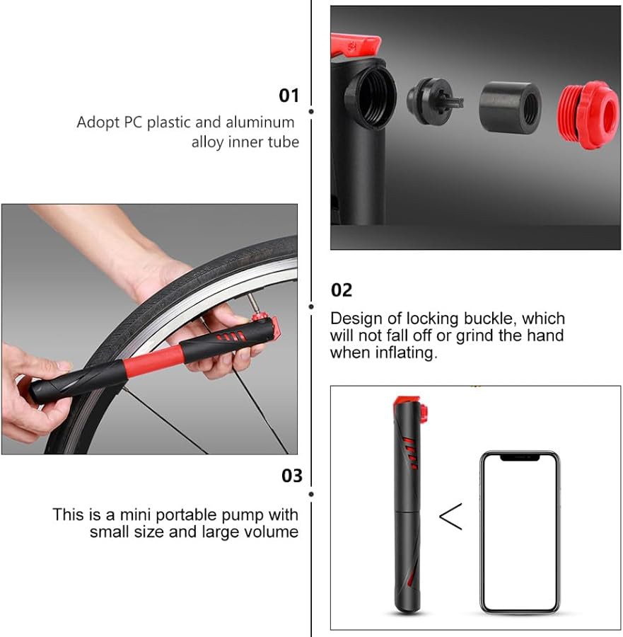 Portable Alloy Floor Pump with Pressure Gauge — photo 3