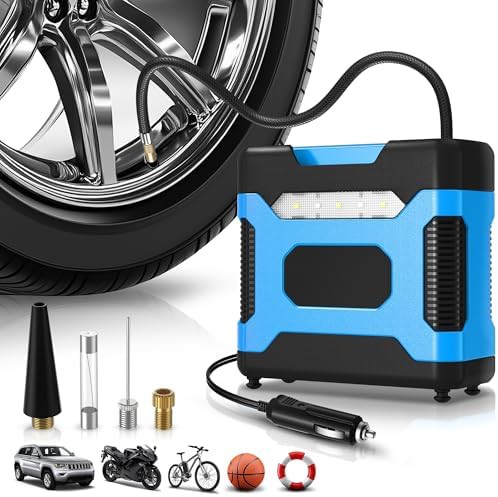 Blue Digital Tire Inflator with LED