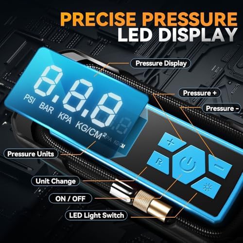 Blue Digital Tire Inflator with LED — photo 3
