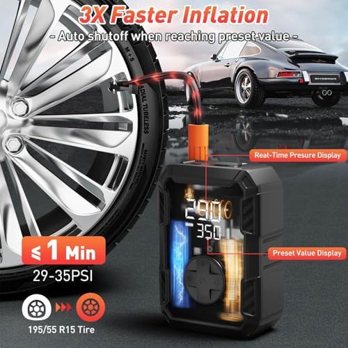 Cordless Rechargeable Tire Inflator and Compressor — photo 3