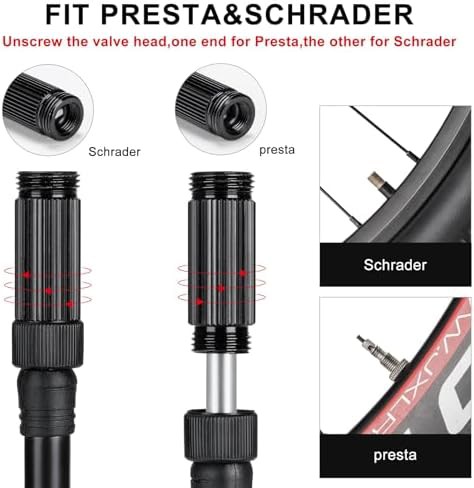 Portable mini bike pump with pressure gauge — photo 4