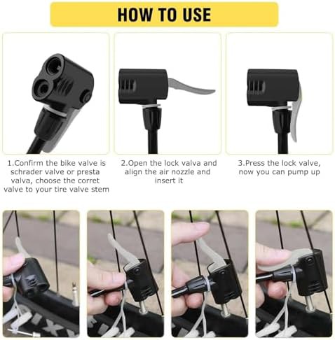Black Portable Bicycle Hand Pump for Strollers — photo 3