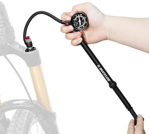 Aluminum mountain bike rear shock pump