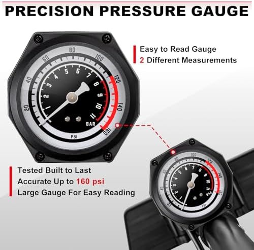 Full Size Floor Pump with High Pressure Gauge — photo 4