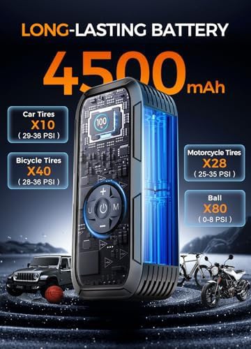 Cordless Electric Tire Inflator with LCD Display — photo 4