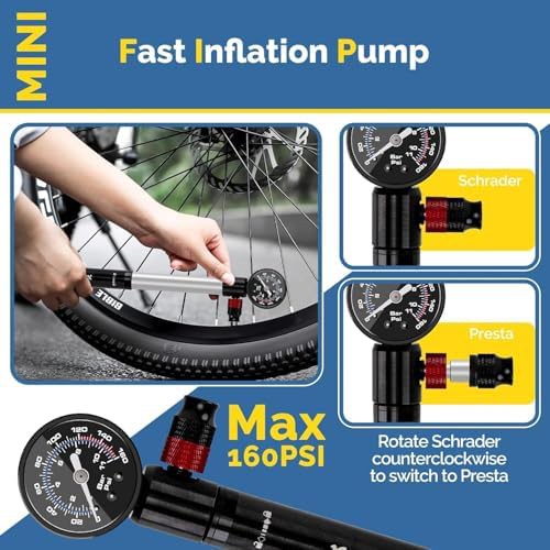 High Pressure Mini Pump with Gauge — photo 3