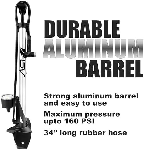 Silver Steel Floor Pump with Smart Valve — photo 5