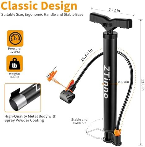 Classic Floor Pump with Dual Valves — photo 3