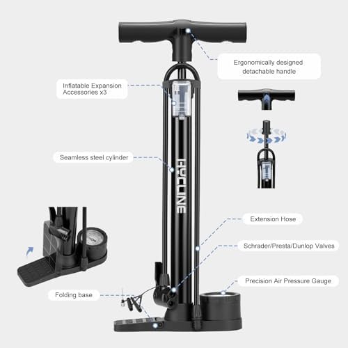 Standard Bicycle Tire Pump with Gauge — photo 3