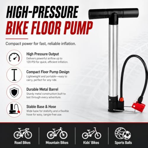High Pressure Floor Pump with Dual Valves — photo 5
