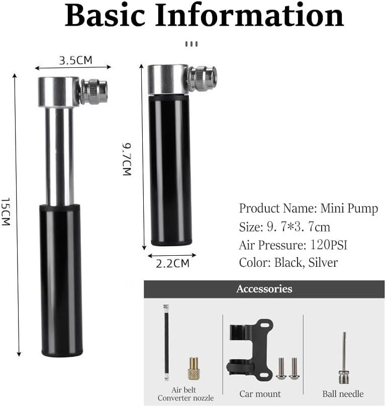 Silver alloy mini hand pump 120 PSI — photo 5