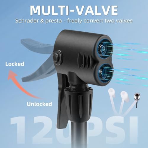 Aluminum Alloy Portable Floor Pump with Dual Valve — photo 5