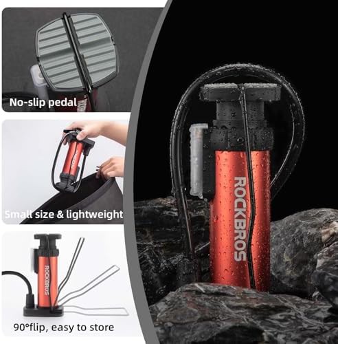 Red Mini Portable Floor Pump — photo 4