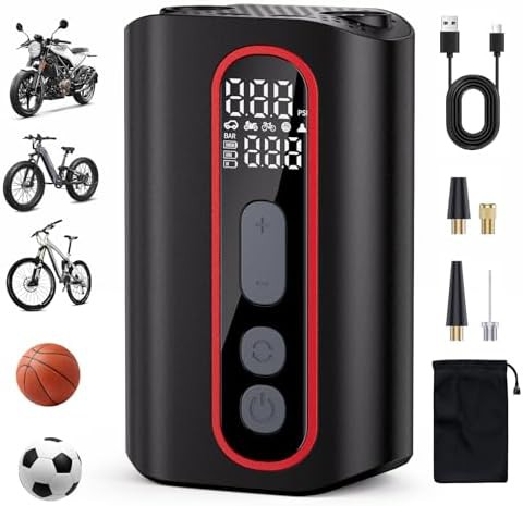 Electric mini bike pump with digital gauge