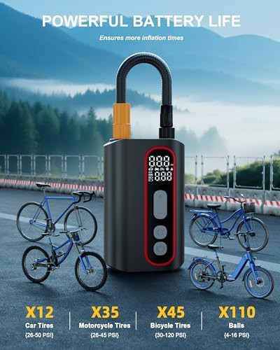 Electric mini bike pump with digital gauge — photo 3