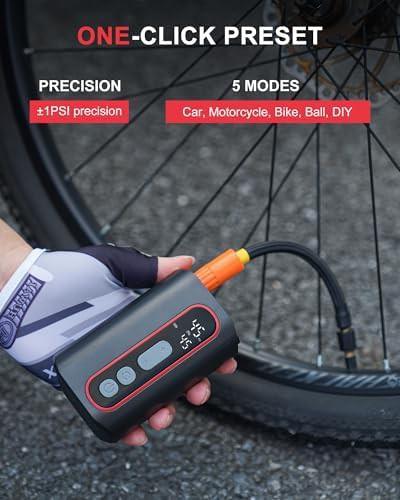 Electric mini bike pump with digital gauge — photo 4