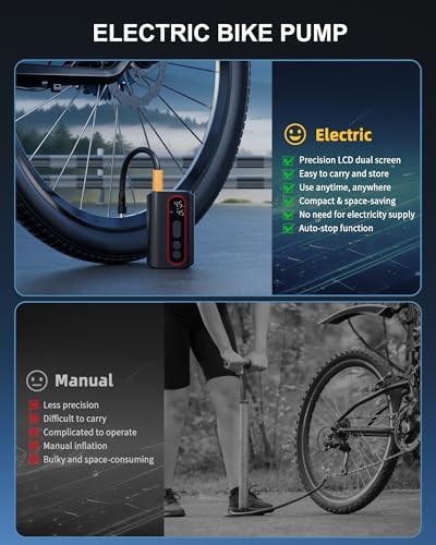 Electric mini bike pump with digital gauge — photo 5
