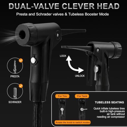 Tubeless booster floor pump with digital display — photo 3